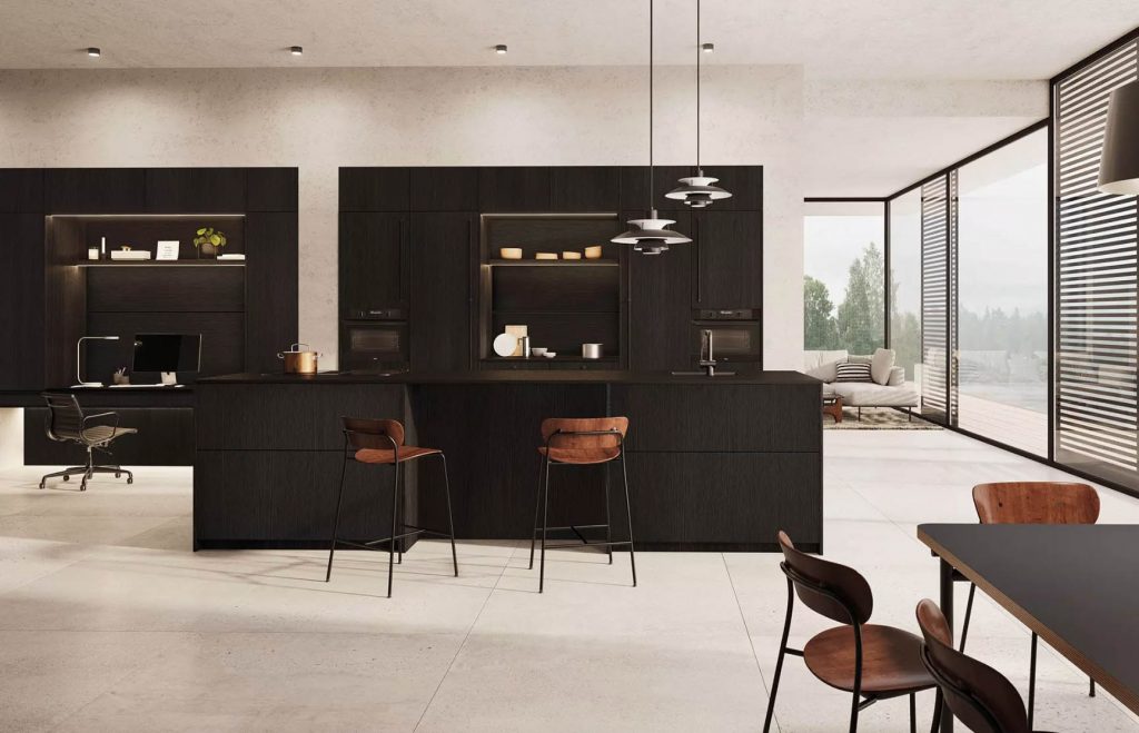 Rotpunkt Zerox SY VER Loft Black Oak Dark Kitchen