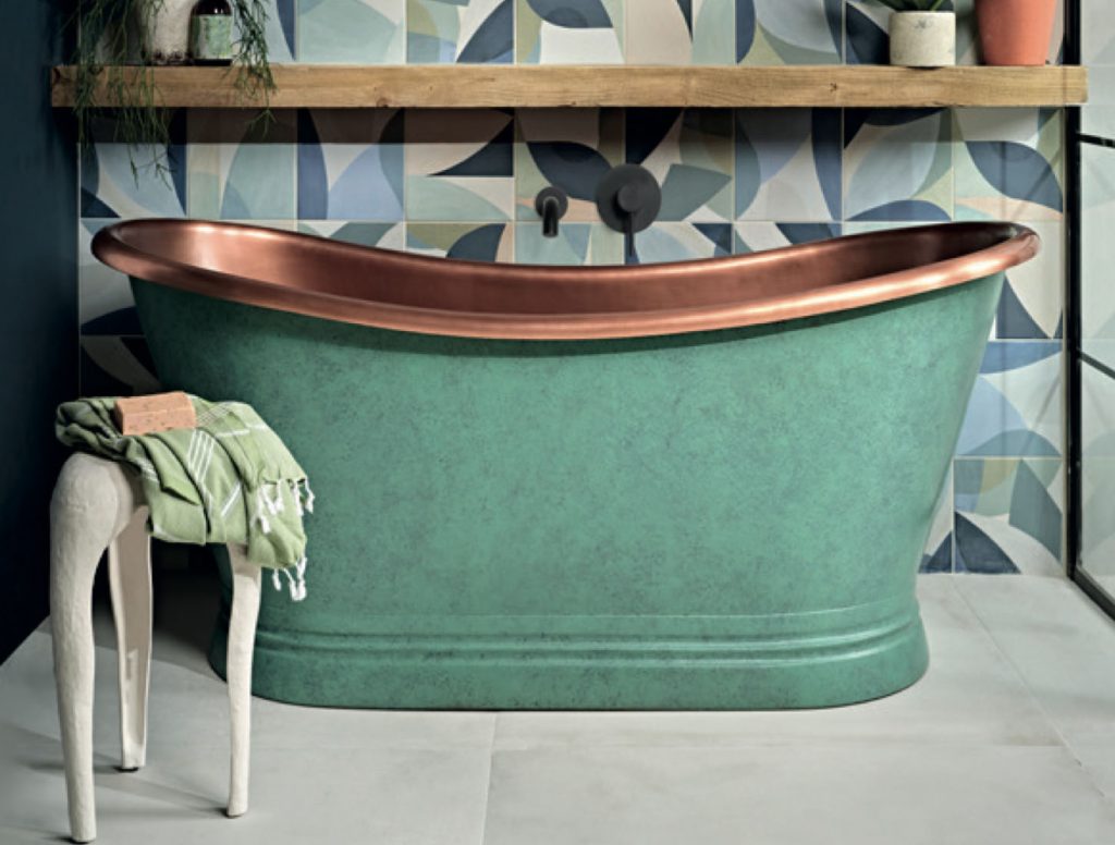 Farrow & Ball Verdigris Green Roll Top Bath by BC Designs