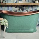 Green Painted Roll Top Bath - design company BC Designs