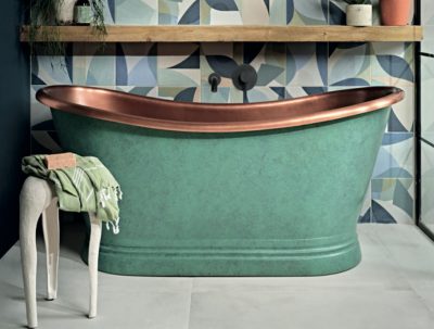 Green Painted Roll Top Bath - design company BC Designs