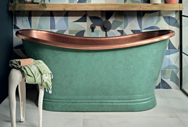 Green Painted Roll Top Bath - design company BC Designs